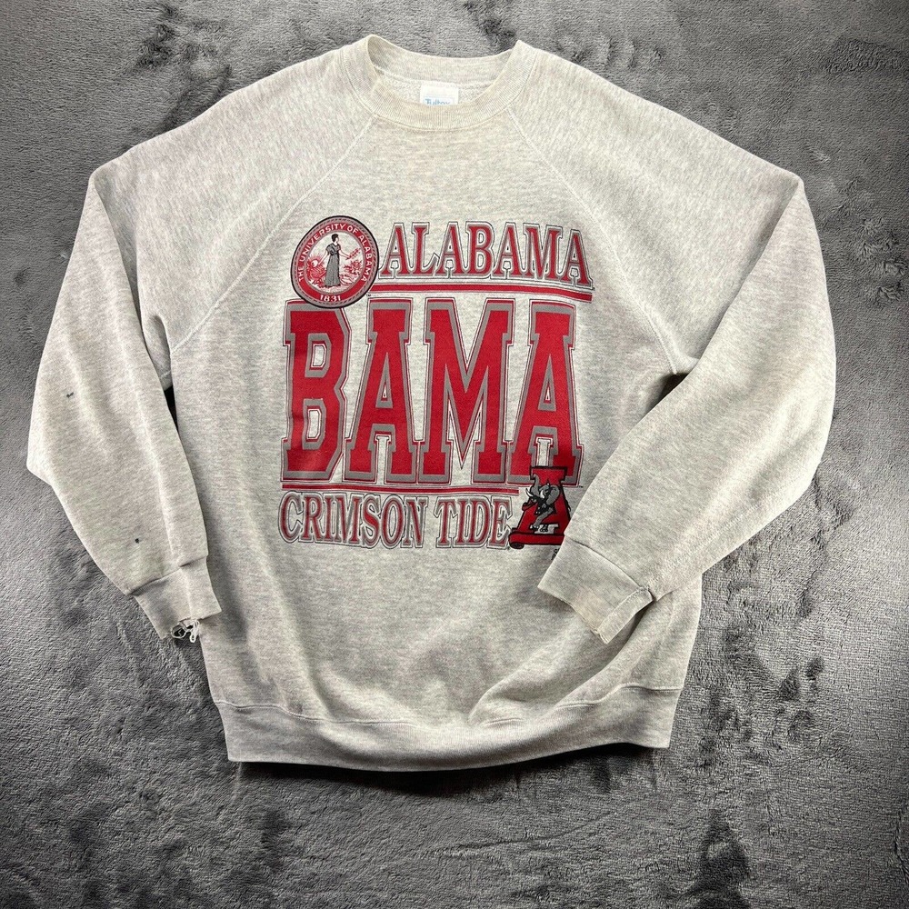Vintage Alabama Crimson Tide Sweatshirt Mens XL Gray College Football Sports 90s
